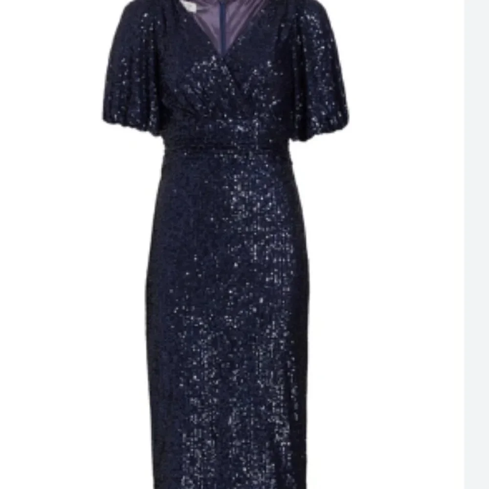 Rickie Freeman Teri John Draped Sequin Sheath Dress